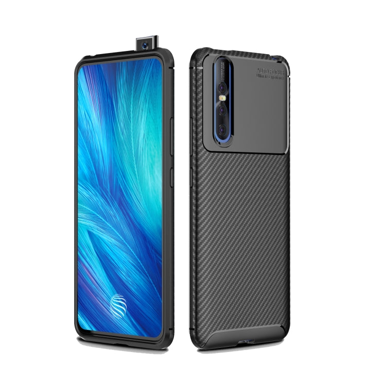Carbon Fiber Texture Shockproof TPU Case for vivo X27(Black)