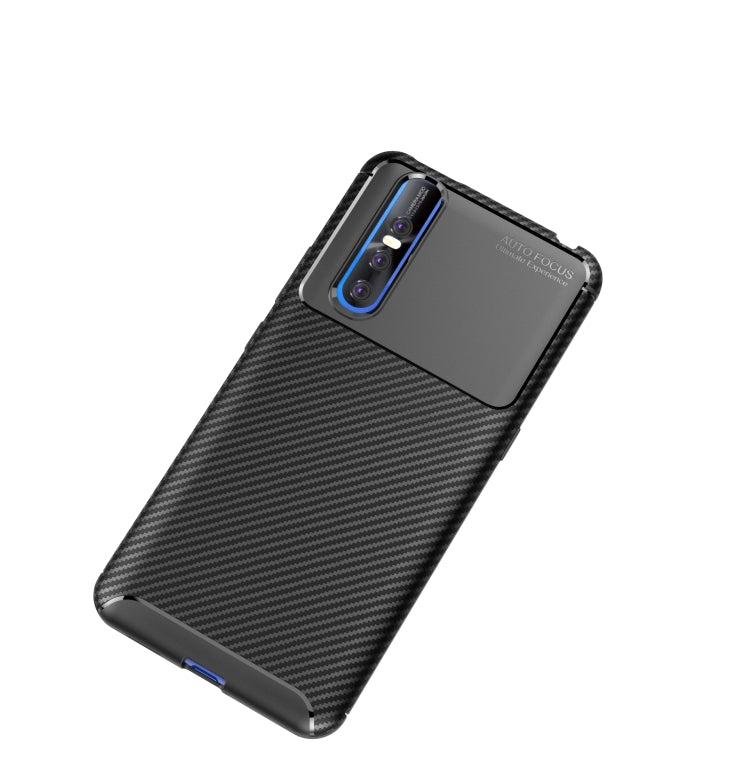 Carbon Fiber Texture Shockproof TPU Case for vivo X27(Black)