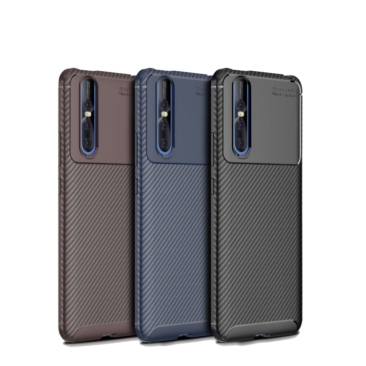 Carbon Fiber Texture Shockproof TPU Case for vivo X27(Black)