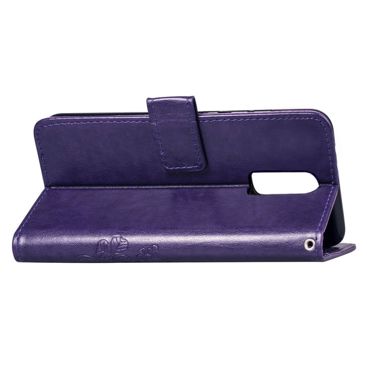 Lucky Clover Pressed Flowers Pattern Leather Case for OnePlus 6T, with Holder & Card Slots & Wallet & Hand Strap