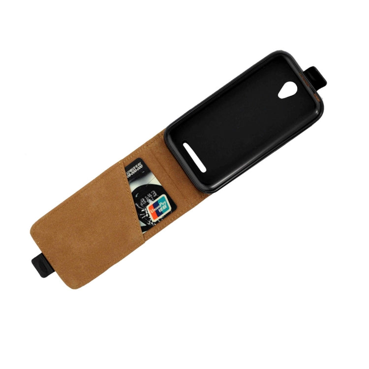 For ZTE  Blade L110 / A110 TPU Business Style Vertical Flip Protective Leather Case with Card Slot