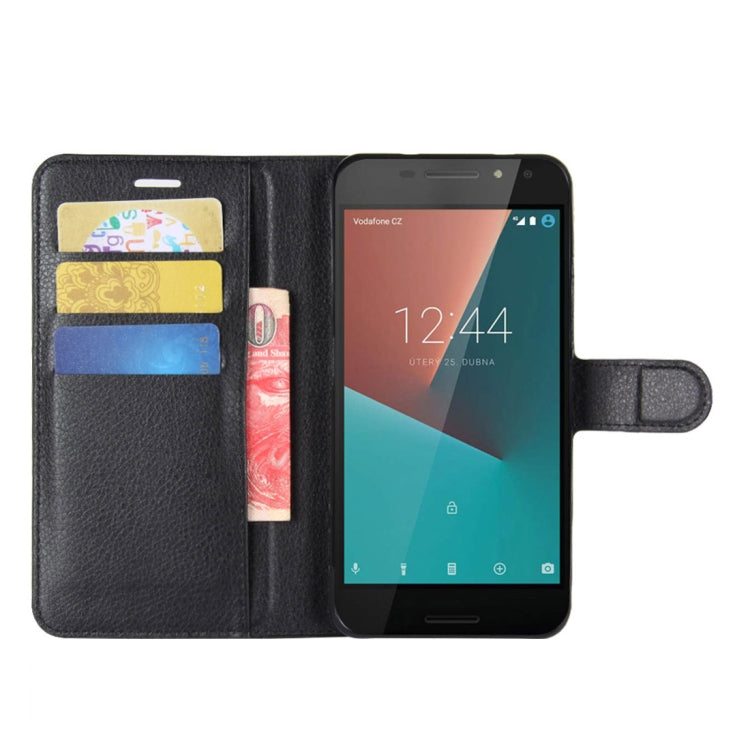 For Vodafone Smart N8 Litchi Texture Horizontal Flip Leather Case with Wallet & Holder & Card Slots