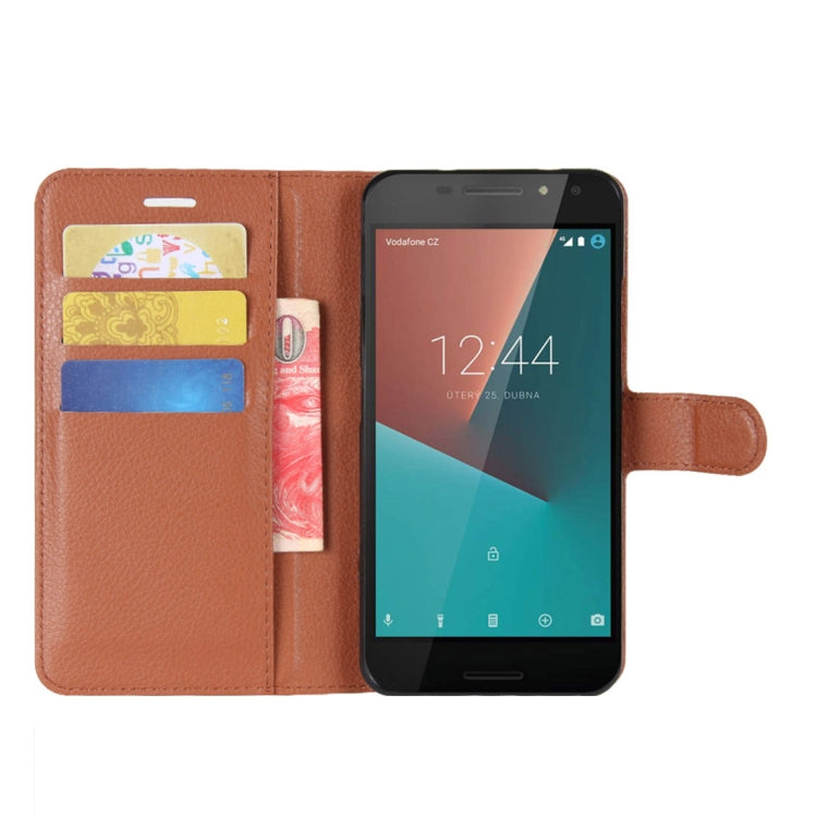 For Vodafone Smart N8 Litchi Texture Horizontal Flip Leather Case with Wallet & Holder & Card Slots