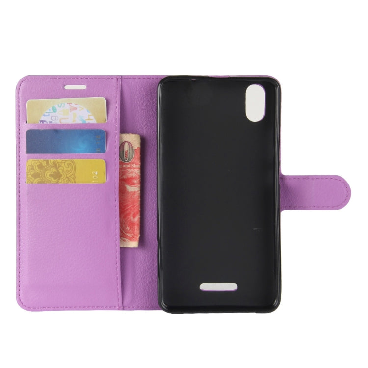 For Wiko Lenny 4 Plus Litchi Texture Horizontal Flip Leather Case with Wallet & Holder & Card Slots