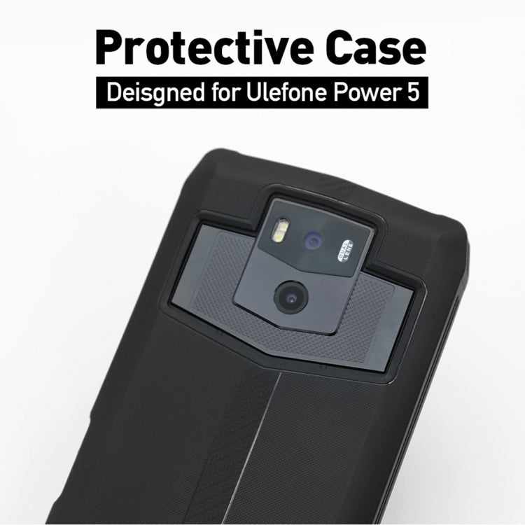 Denim Texture TPU Protective Leather Case for Ulefone Power 5 (Black)
