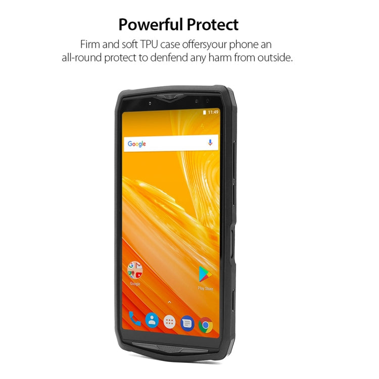 Denim Texture TPU Protective Leather Case for Ulefone Power 5 (Black)