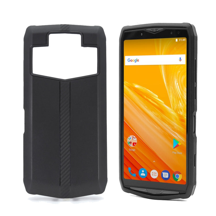 Denim Texture TPU Protective Leather Case for Ulefone Power 5 (Black)