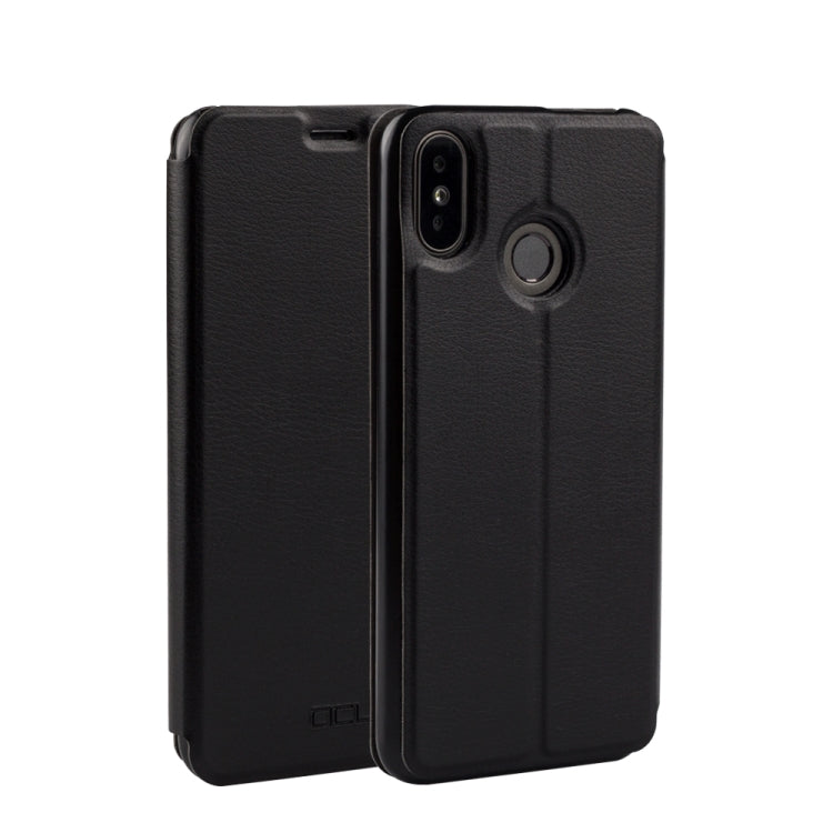 HOMTOM Spring Texture Horizontal Flip Leather Case for HOMTOM C2 with Holder (Black)