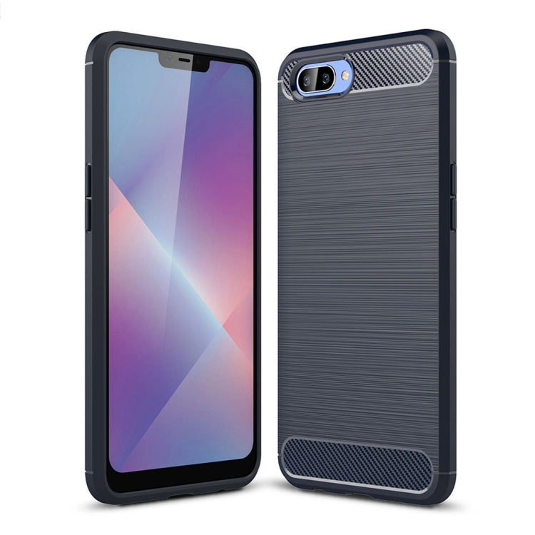 Brushed Texture Carbon Fiber Shockproof TPU Case for OPPO A5