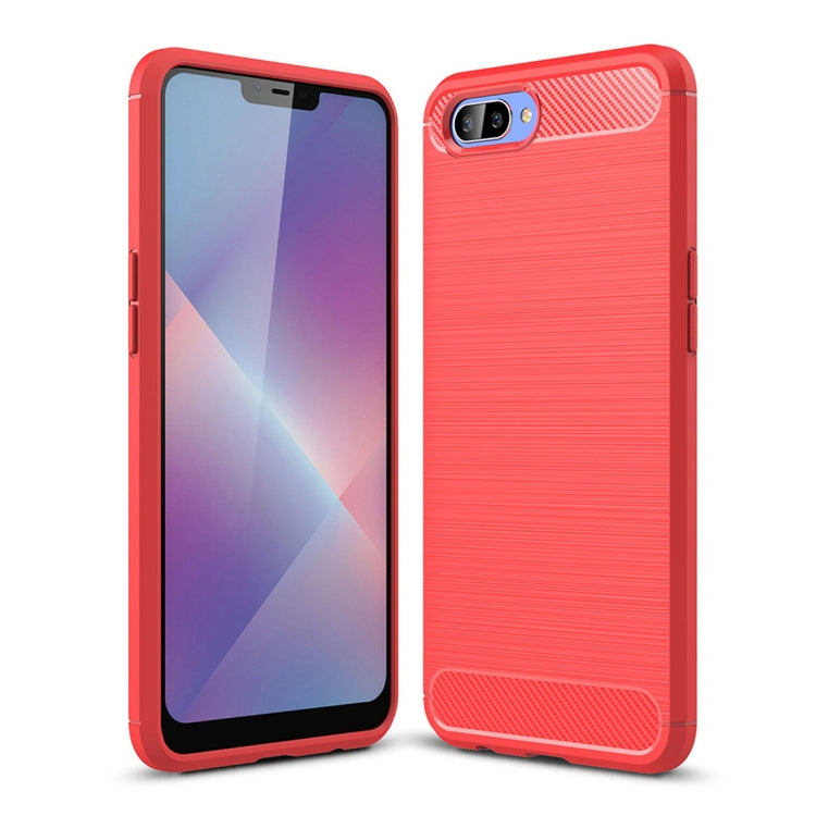 Brushed Texture Carbon Fiber Shockproof TPU Case for OPPO A5