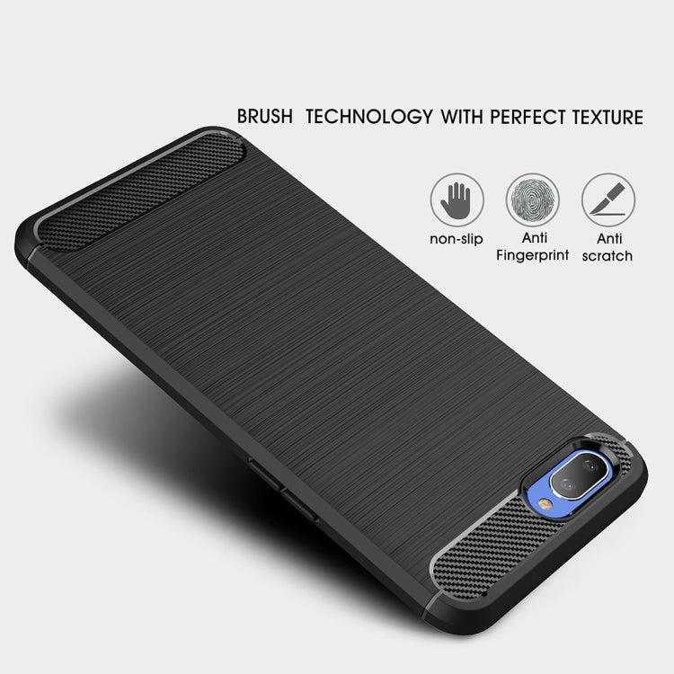 Brushed Texture Carbon Fiber Shockproof TPU Case for OPPO A5