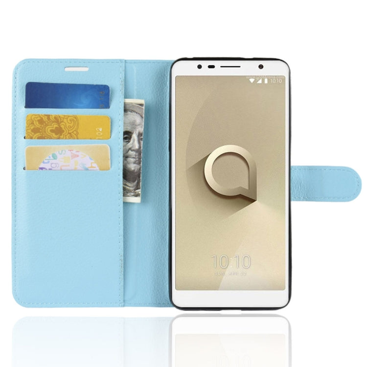 For Alcatel 3C Litchi Texture Horizontal Flip Leather Case with Wallet & Holder & Card Slots