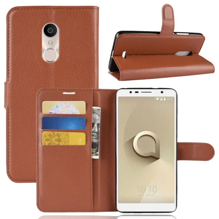 For Alcatel 3C Litchi Texture Horizontal Flip Leather Case with Wallet & Holder & Card Slots