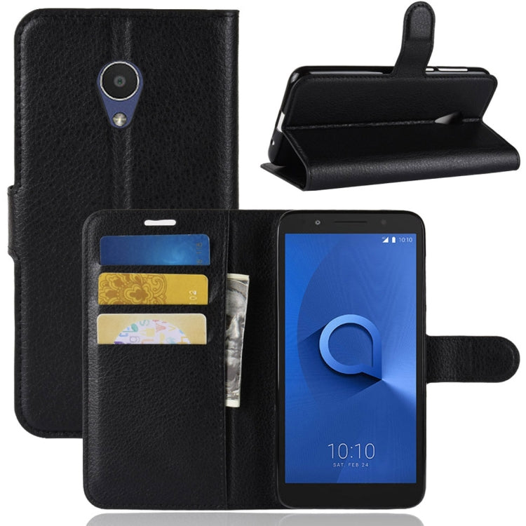 Litchi Texture Horizontal Flip Leather Case for Alcatel 1X, with Wallet & Holder & Card Slots