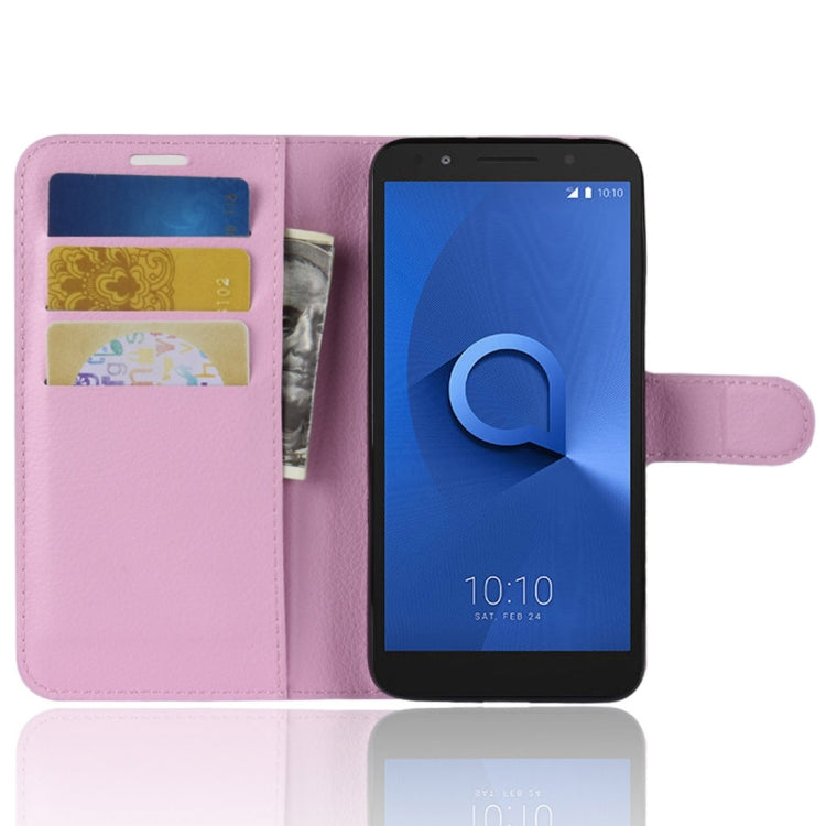 Litchi Texture Horizontal Flip Leather Case for Alcatel 1X, with Wallet & Holder & Card Slots