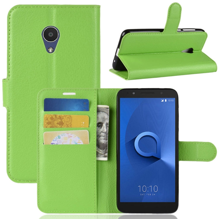 Litchi Texture Horizontal Flip Leather Case for Alcatel 1X, with Wallet & Holder & Card Slots