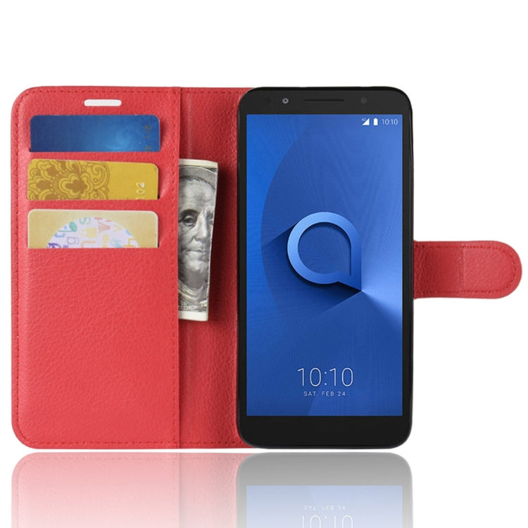 Litchi Texture Horizontal Flip Leather Case for Alcatel 1X, with Wallet & Holder & Card Slots