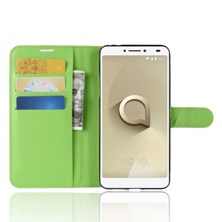 Litchi Texture Horizontal Flip Leather Case for Alcatel 3V, with Wallet & Holder & Card Slots