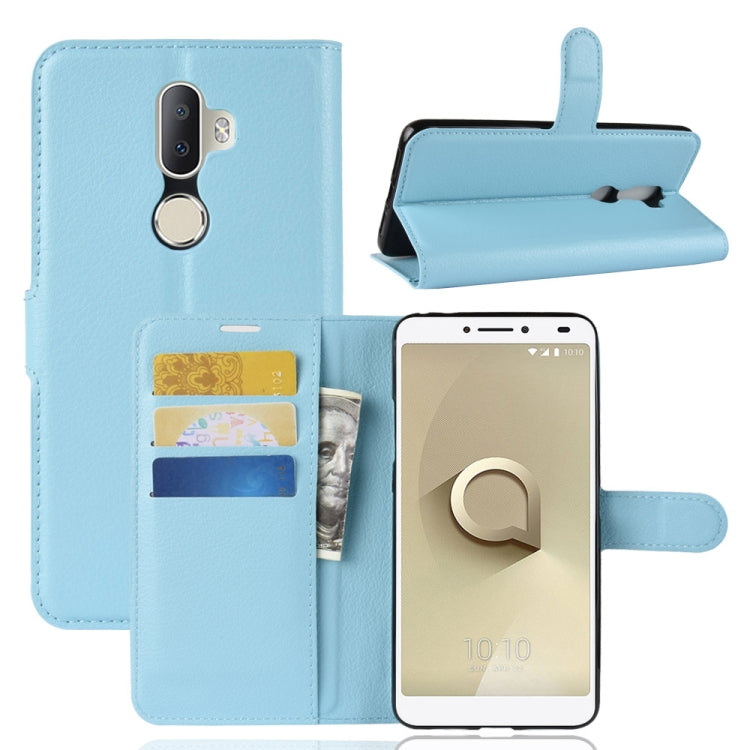Litchi Texture Horizontal Flip Leather Case for Alcatel 3V, with Wallet & Holder & Card Slots