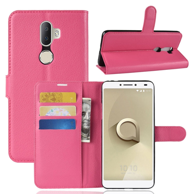 Litchi Texture Horizontal Flip Leather Case for Alcatel 3V, with Wallet & Holder & Card Slots