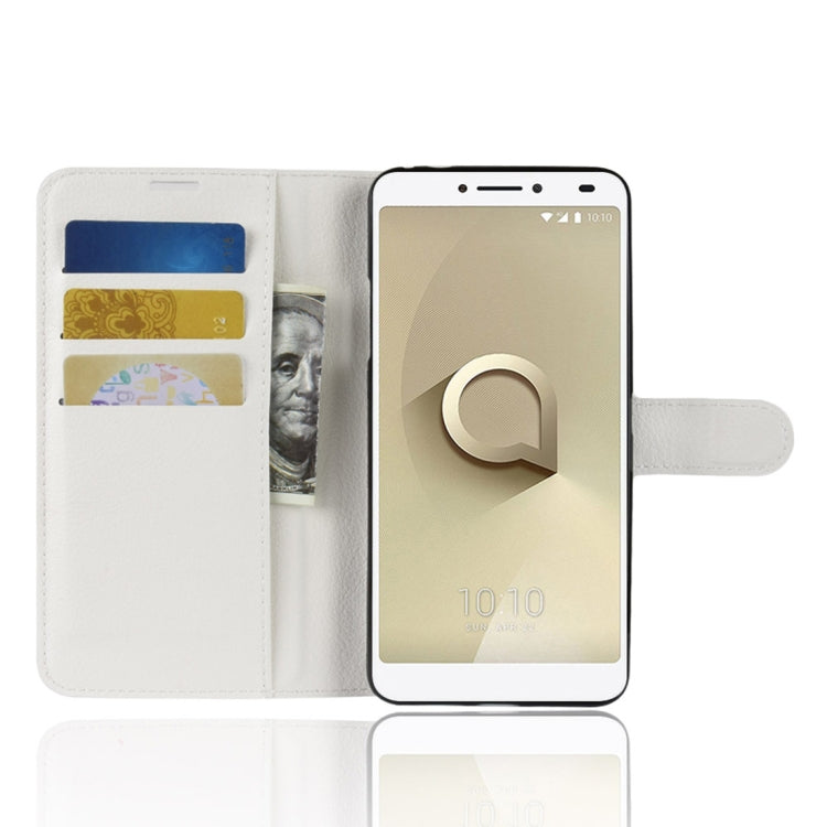 Litchi Texture Horizontal Flip Leather Case for Alcatel 3V, with Wallet & Holder & Card Slots