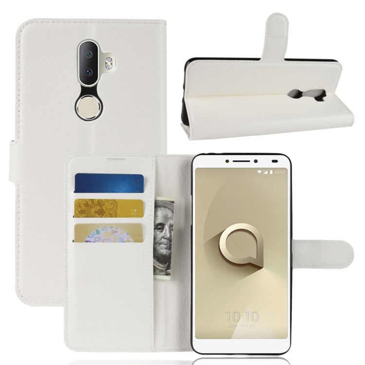 Litchi Texture Horizontal Flip Leather Case for Alcatel 3V, with Wallet & Holder & Card Slots