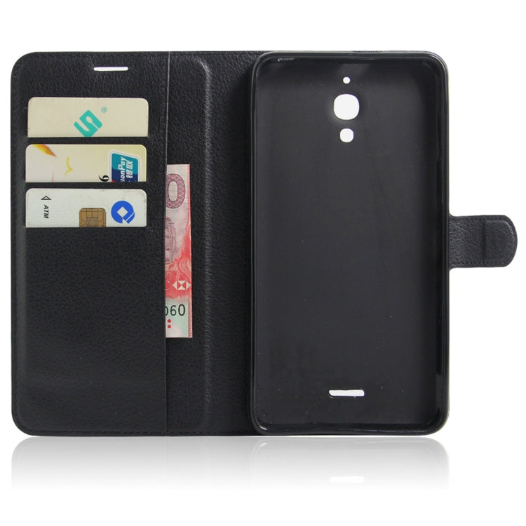 Litchi Texture Horizontal Flip Leather Case for Alcatel Pixi 4 6.0 (3G), with Wallet & Holder & Card Slots