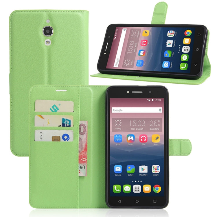 Litchi Texture Horizontal Flip Leather Case for Alcatel Pixi 4 6.0 (3G), with Wallet & Holder & Card Slots