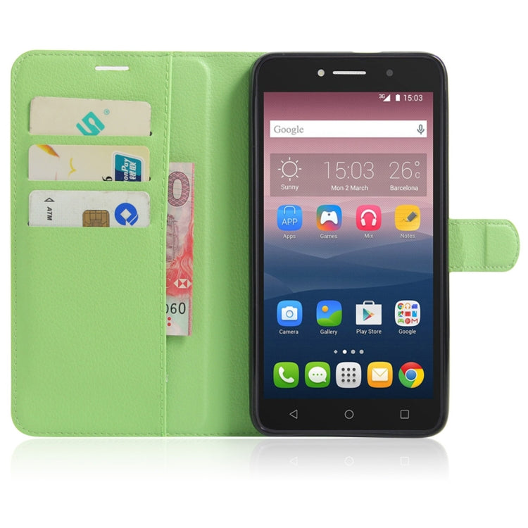 Litchi Texture Horizontal Flip Leather Case for Alcatel Pixi 4 6.0 (3G), with Wallet & Holder & Card Slots