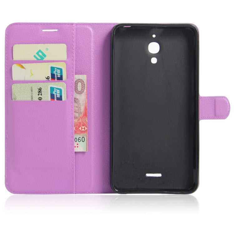Litchi Texture Horizontal Flip Leather Case for Alcatel Pixi 4 6.0 (3G), with Wallet & Holder & Card Slots