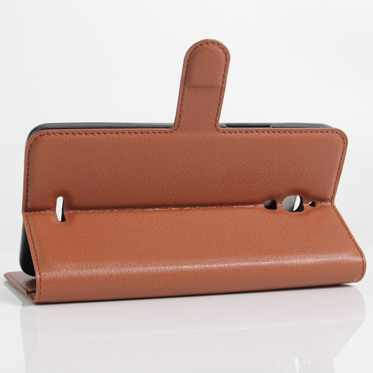 Litchi Texture Horizontal Flip Leather Case for Alcatel Pixi 4 6.0 (3G), with Wallet & Holder & Card Slots