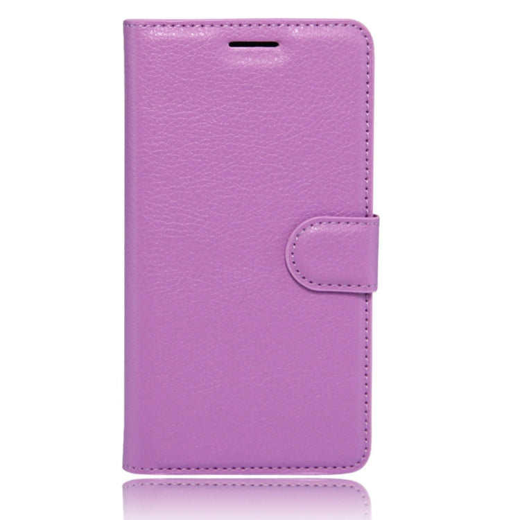 Litchi Texture Horizontal Flip Leather Case for Alcatel Pixi 4 (5) OT5045X, with Wallet & Holder & Card Slots