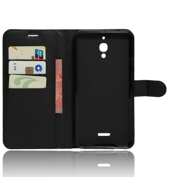 Litchi Texture Horizontal Flip Leather Case for Alcatel Pixi 4 6.0 (4G), with Wallet & Holder & Card Slots
