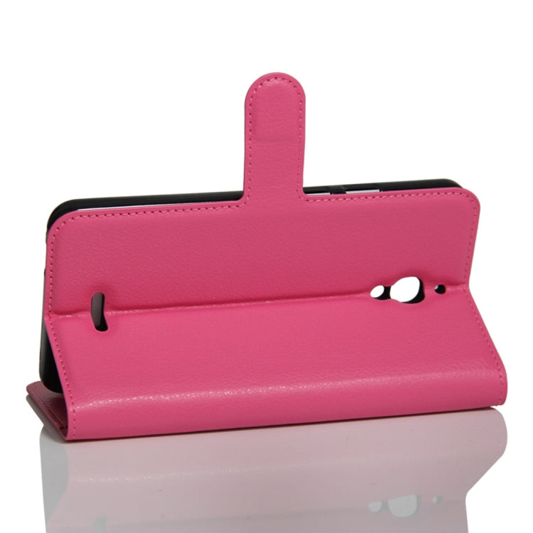 Litchi Texture Horizontal Flip Leather Case for Alcatel Pixi 4 6.0 (4G), with Wallet & Holder & Card Slots