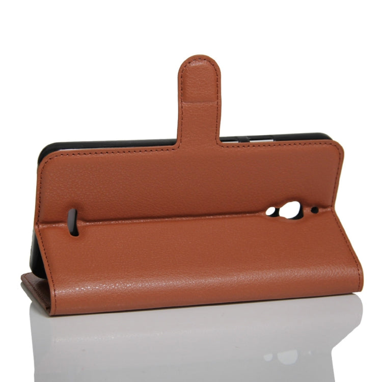 Litchi Texture Horizontal Flip Leather Case for Alcatel Pixi 4 6.0 (4G), with Wallet & Holder & Card Slots