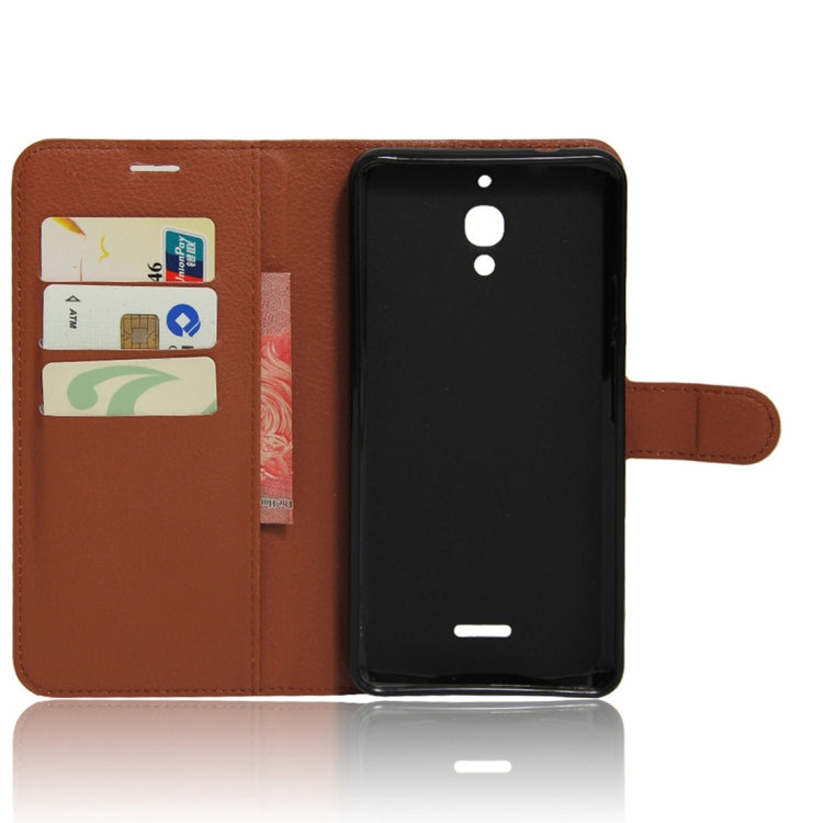Litchi Texture Horizontal Flip Leather Case for Alcatel Pixi 4 6.0 (4G), with Wallet & Holder & Card Slots