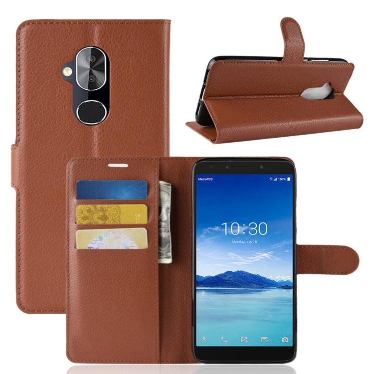 Litchi Texture Horizontal Flip PU Leather Case for Alcatel 7, with Holder & Card Slots & Wallet
