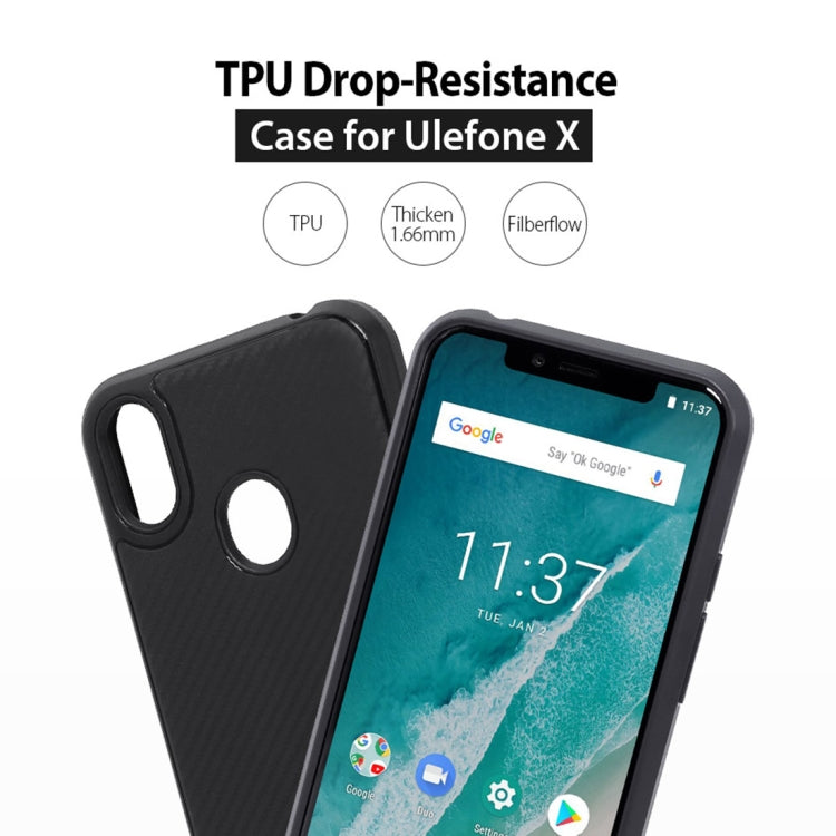 Cloth Texture TPU Protective Leather Case for Ulefone X (Black)
