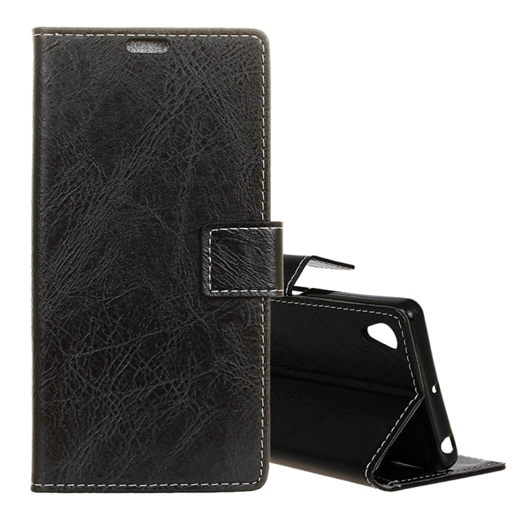 Retro Crazy Horse Texture Horizontal Flip Leather Case for Alcatel 1 / Vodafone Smart E9, with Holder & Card Slots & Photo Frame