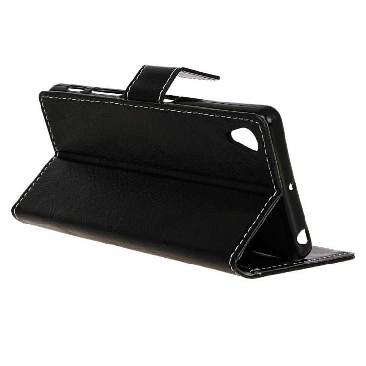 Retro Crazy Horse Texture Horizontal Flip Leather Case for Alcatel 1 / Vodafone Smart E9, with Holder & Card Slots & Photo Frame