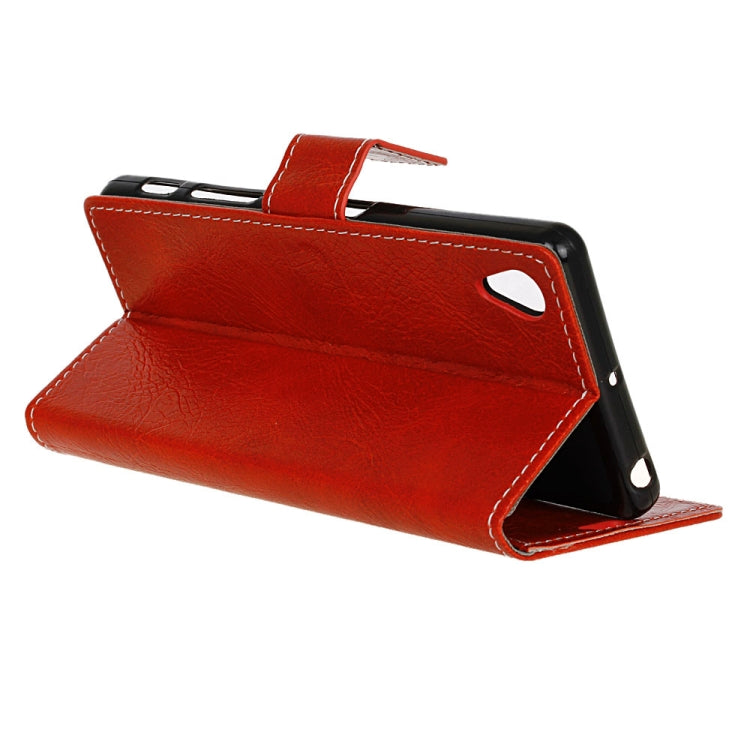 Retro Crazy Horse Texture Horizontal Flip Leather Case for Alcatel 1 / Vodafone Smart E9, with Holder & Card Slots & Photo Frame