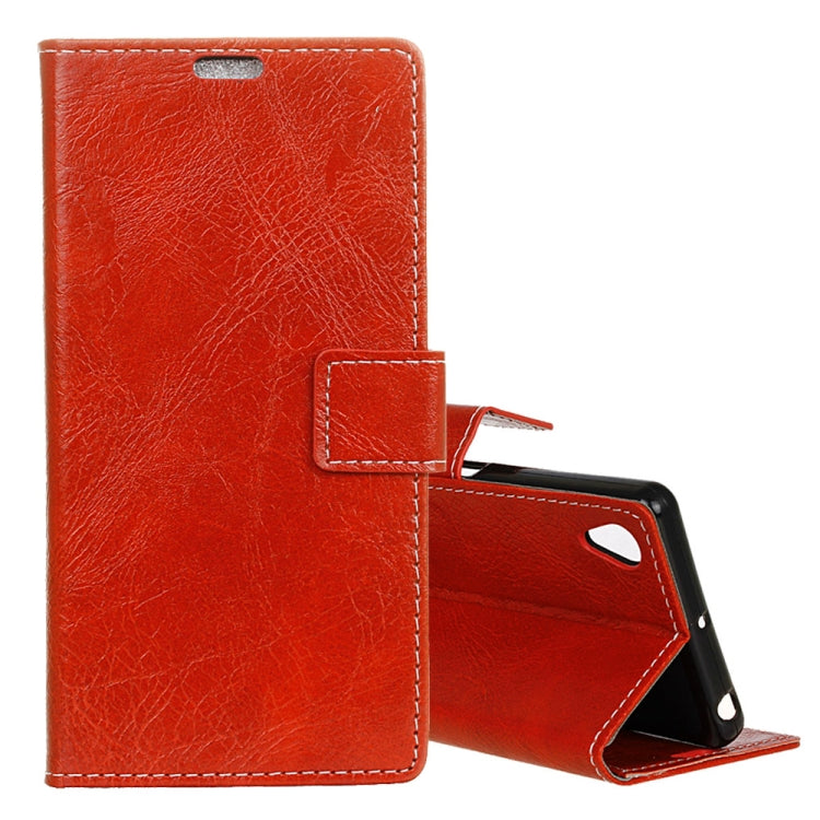 Retro Crazy Horse Texture Horizontal Flip Leather Case for Alcatel 1 / Vodafone Smart E9, with Holder & Card Slots & Photo Frame