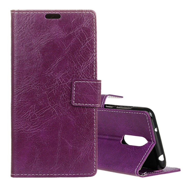 Retro Crazy Horse Texture Horizontal Flip Leather Case for Alcatel 5, with Holder & Card Slots & Photo Frame