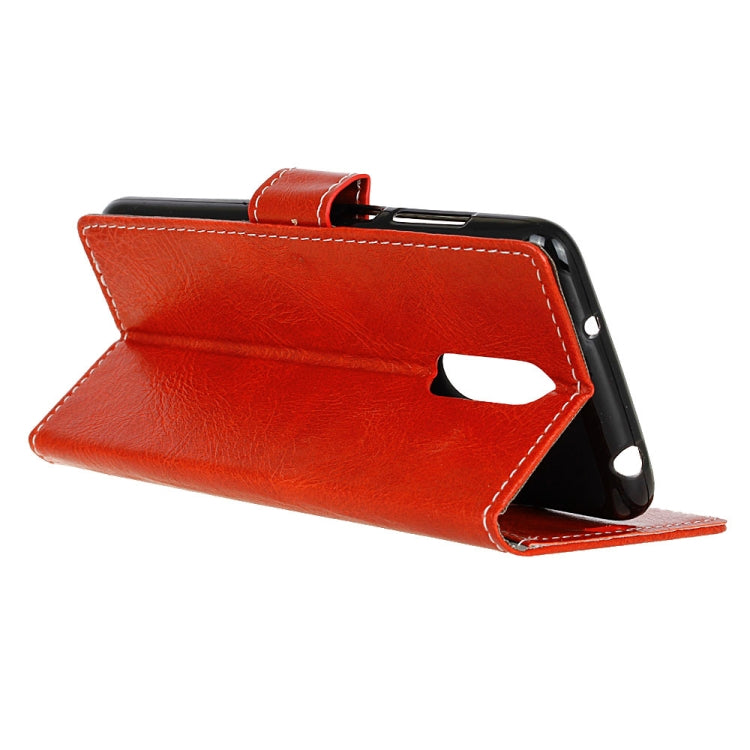 Retro Crazy Horse Texture Horizontal Flip Leather Case for Alcatel 5, with Holder & Card Slots & Photo Frame