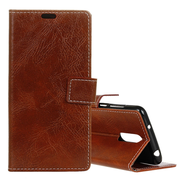 Retro Crazy Horse Texture Horizontal Flip Leather Case for Alcatel 5, with Holder & Card Slots & Photo Frame