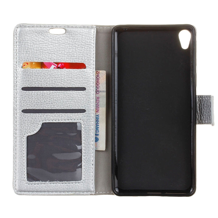 Litchi Texture Horizontal Flip Leather Case for Alcatel 1, with Holder & Card Slots & Photo Frame