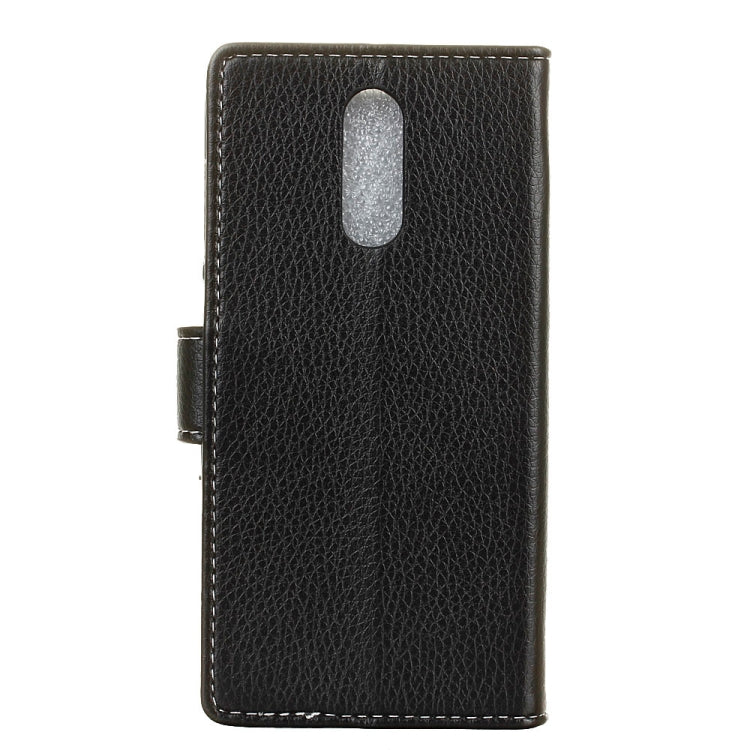Litchi Texture Horizontal Flip Leather Case for Alcatel 5, with Holder & Card Slots & Photo Frame