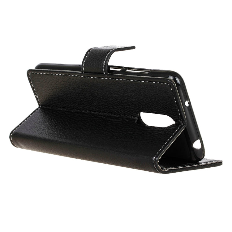 Litchi Texture Horizontal Flip Leather Case for Alcatel 5, with Holder & Card Slots & Photo Frame