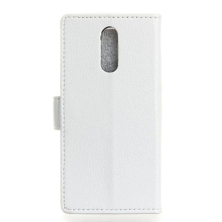 Litchi Texture Horizontal Flip Leather Case for Alcatel 5, with Holder & Card Slots & Photo Frame