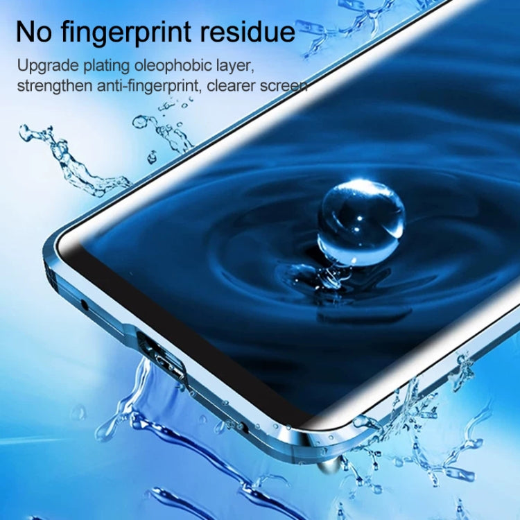 Ultra Slim Double Sides Magnetic Adsorption Angular Frame Tempered Glass Magnet Flip Case for OnePlus 7